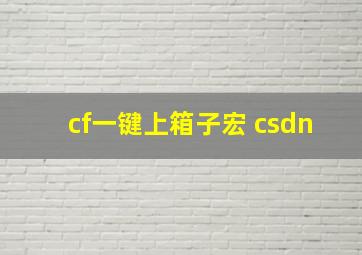 cf一键上箱子宏 csdn